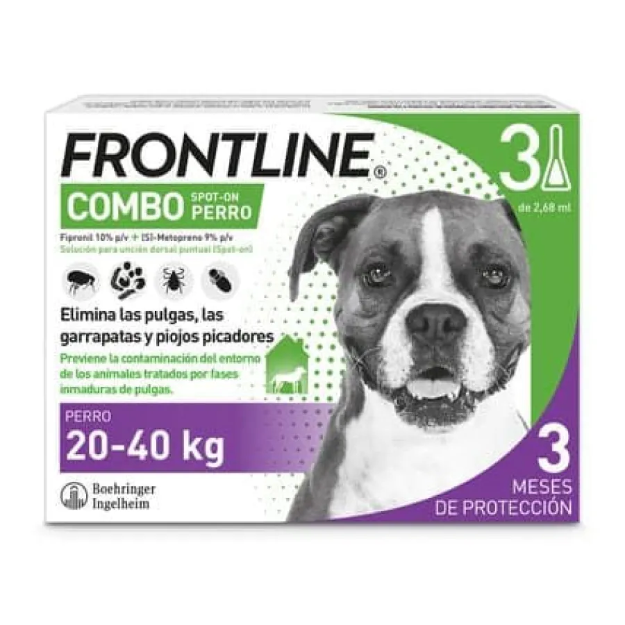 Frontline Spot On Combo Pipetas Antiparasitarias Perros 20 - 40 kg Hot