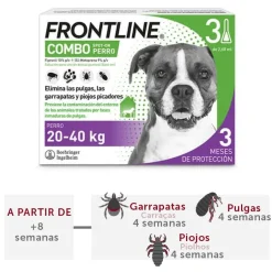 Frontline Spot On Combo Pipetas Antiparasitarias Perros 20 - 40 kg Hot