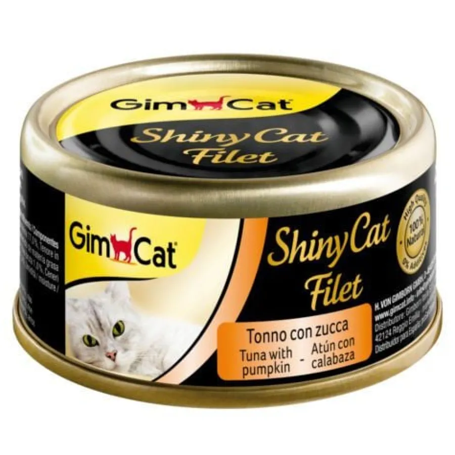 GimCat Shiny Filet atún con calabaza lata para gatos Discount