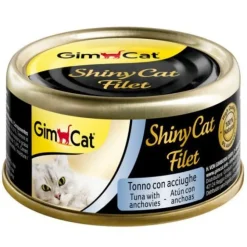 GimCat Shiny filet Atún y Anchoas lata para gatos Sale