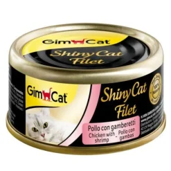 GimCat Shiny Filet pollo con gambas lata para gatos Online