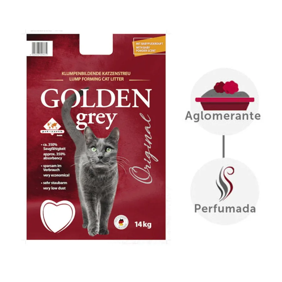 Golden Grey Arena Fina Aglomerante para gatos Best