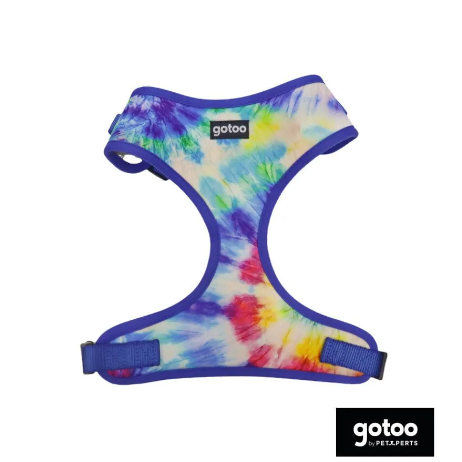 Gotoo Arnes ajustable estampado azul tie dye para perro New