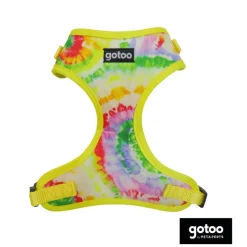 Gotoo Arnes ajustable estampado tie die amarillo para perro New