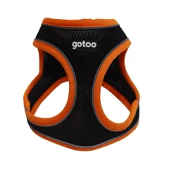 Gotoo Arnés ajustable de malla naranja/negro para perros Discount