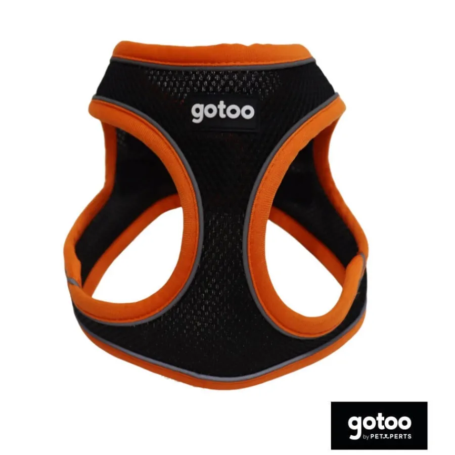 Gotoo Arnés ajustable de malla naranja/negro para perros Discount