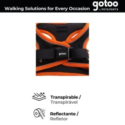 Gotoo Arnés ajustable de malla naranja/negro para perros Discount