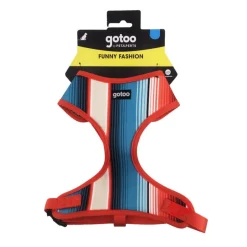 Gotoo Arnés ajustable estampado de rayas multicolor para perros New