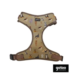 Gotoo Arnés ajustable estampado marrón para perros Hot