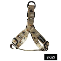 Gotoo Arnés ajustable estampado marrón para perros Outlet