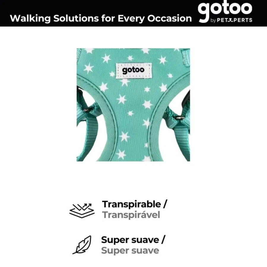 Gotoo Arnés ajustable estampado estrellas verde para cachorros Best