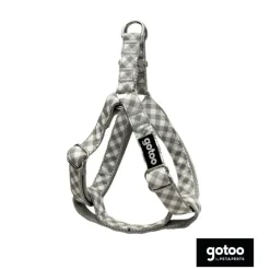 Gotoo Arnés estampado cuadro vichy gris para perros Sale