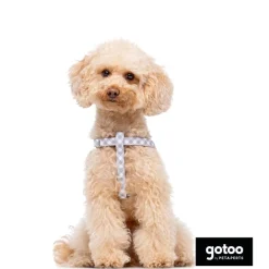 Gotoo Arnés estampado cuadro vichy gris para perros Sale