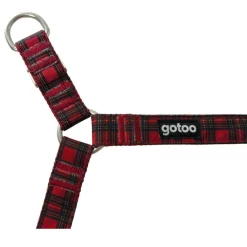 Gotoo Arnés estampado tartán rojo para perros Clearance