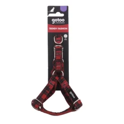 Gotoo Arnés estampado tartán rojo para perros Clearance