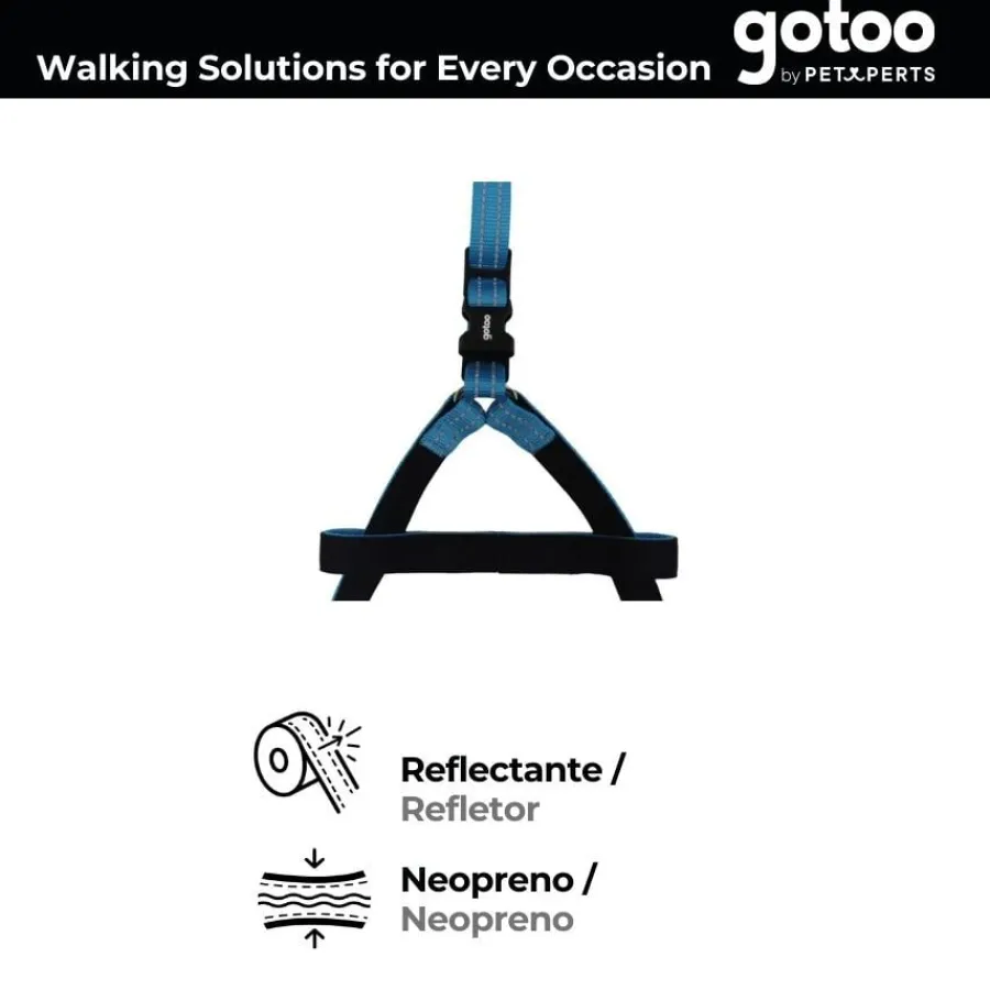Gotoo Arnés reflectante de neopreno azul para perros Best