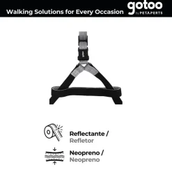 Gotoo Arnés reflectante de neopreno gris para perros Best
