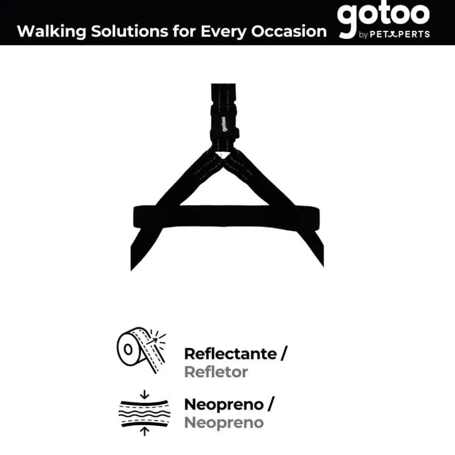 Gotoo Arnés reflectante de neopreno negro para perros Best
