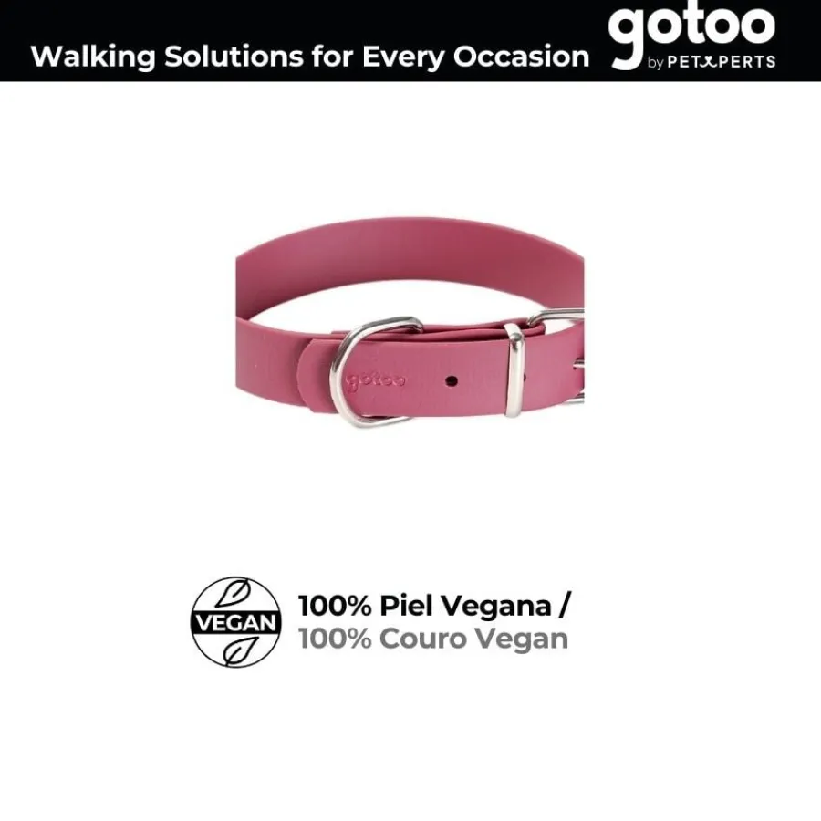 Gotoo Collar Biothane rojo vino para perros New