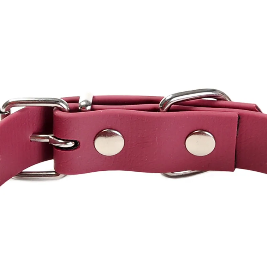 Gotoo Collar Biothane rojo vino para perros New