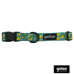 Gotoo Collar cuadro vichy amarillo para perro