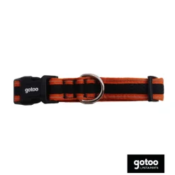 Gotoo collar de malla transpirable naranja y negro para perros Outlet