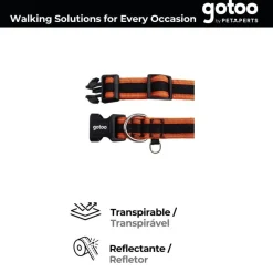 Gotoo collar de malla transpirable naranja y negro para perros Outlet