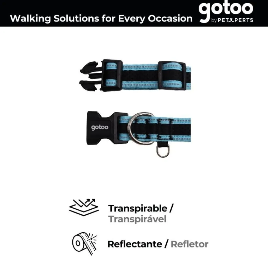 Gotoo collar de malla transpirable turquesa para perros Outlet