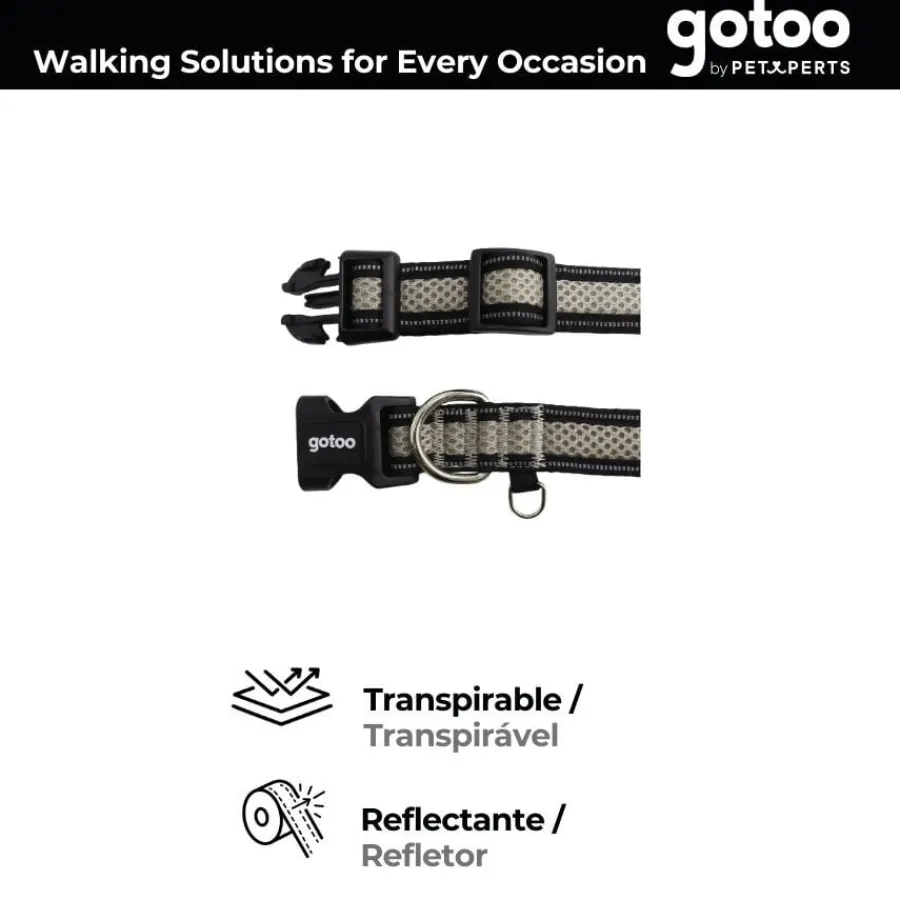 Gotoo Collar de malla transpirable gris para perros Outlet