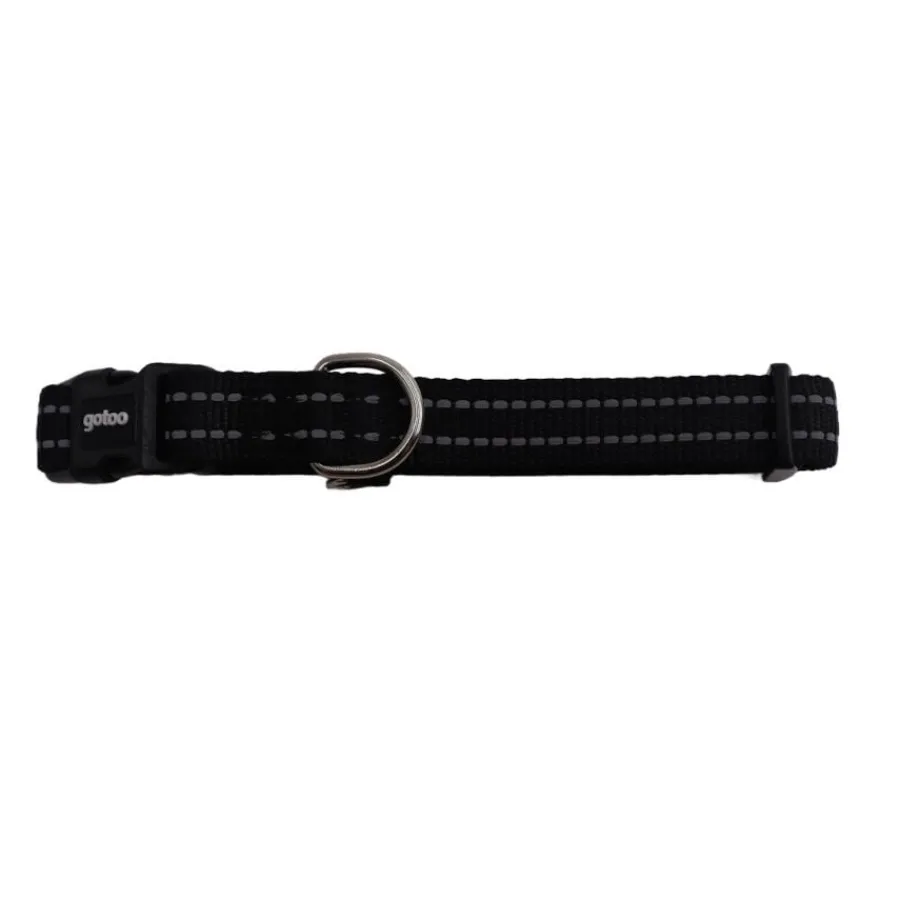 Gotoo Collar de nylon reflectante negro para perros Hot