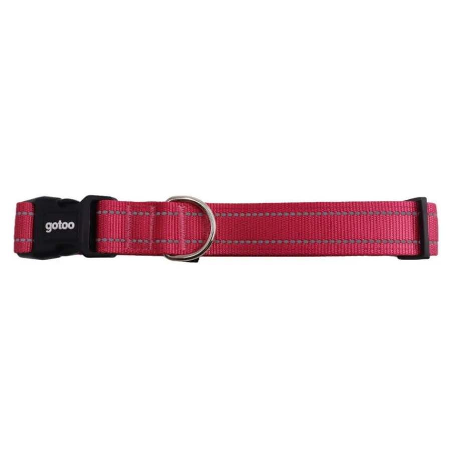 Gotoo Collar de nylon reflectante rosa para perros Sale