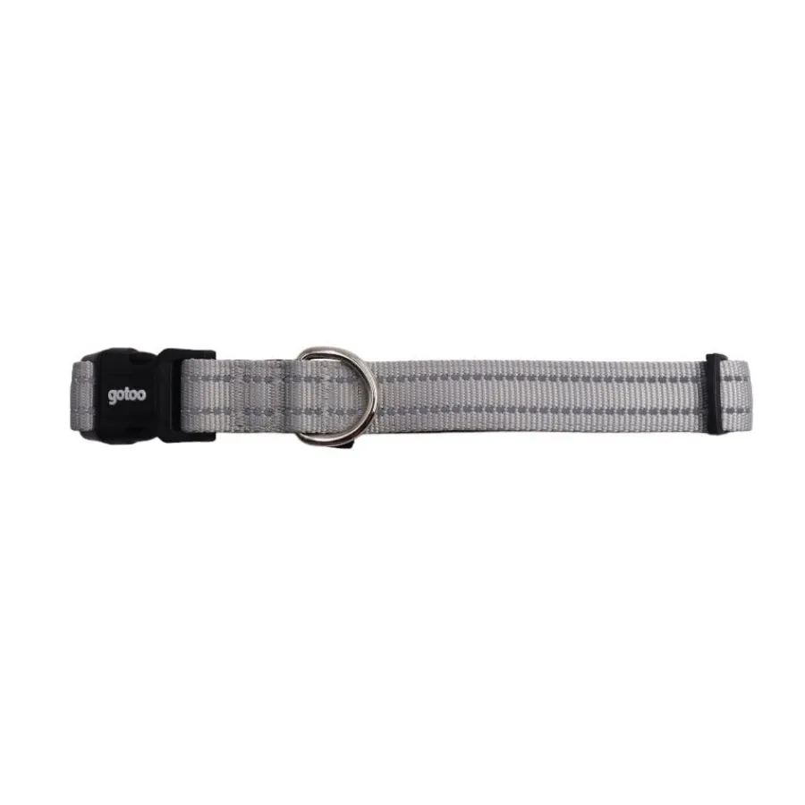 Gotoo Collar de nylon reflectante gris para perros Sale