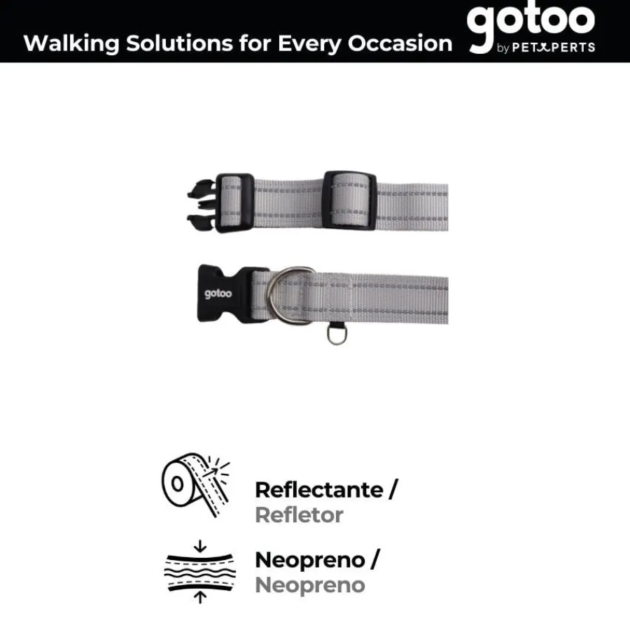 Gotoo Collar de nylon reflectante gris para perros Sale