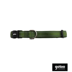 Gotoo Collar de nylon reflectante verde para perros