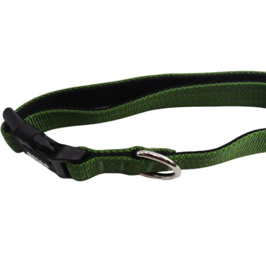 Gotoo Collar de nylon reflectante verde para perros