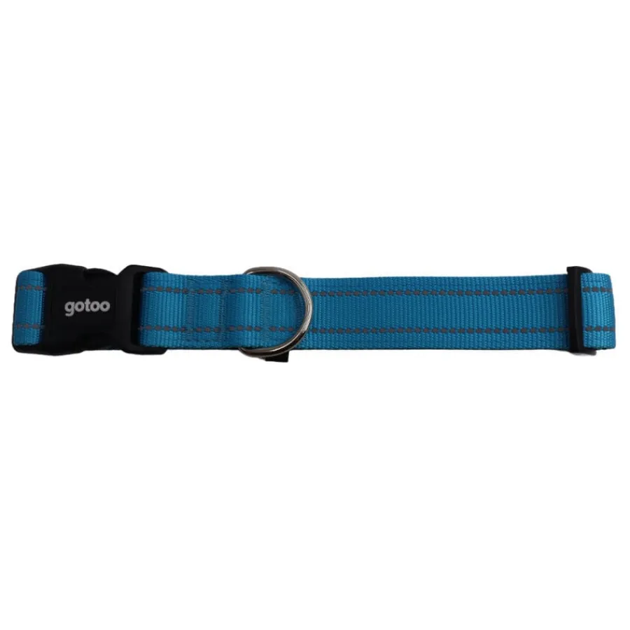 Gotoo collar de nylon reflectante azul para perros Online