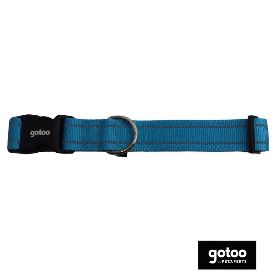 Gotoo collar de nylon reflectante azul para perros Online