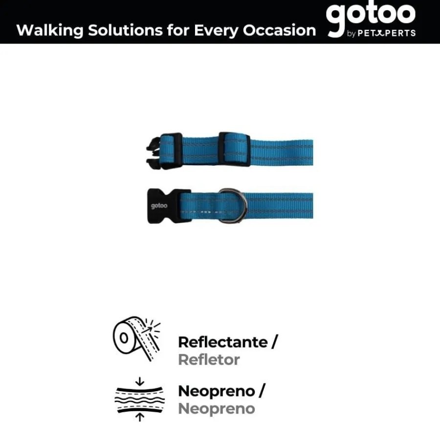 Gotoo collar de nylon reflectante azul para perros Online