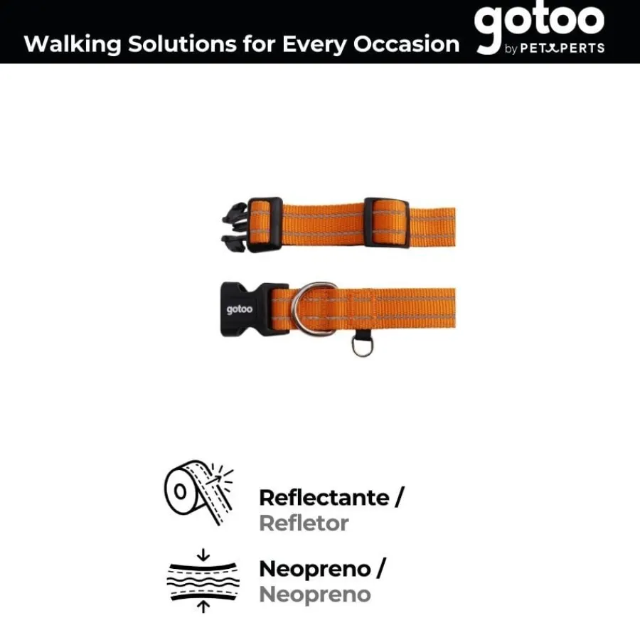 Gotoo Collar de nylon reflectante naranja para perros Online