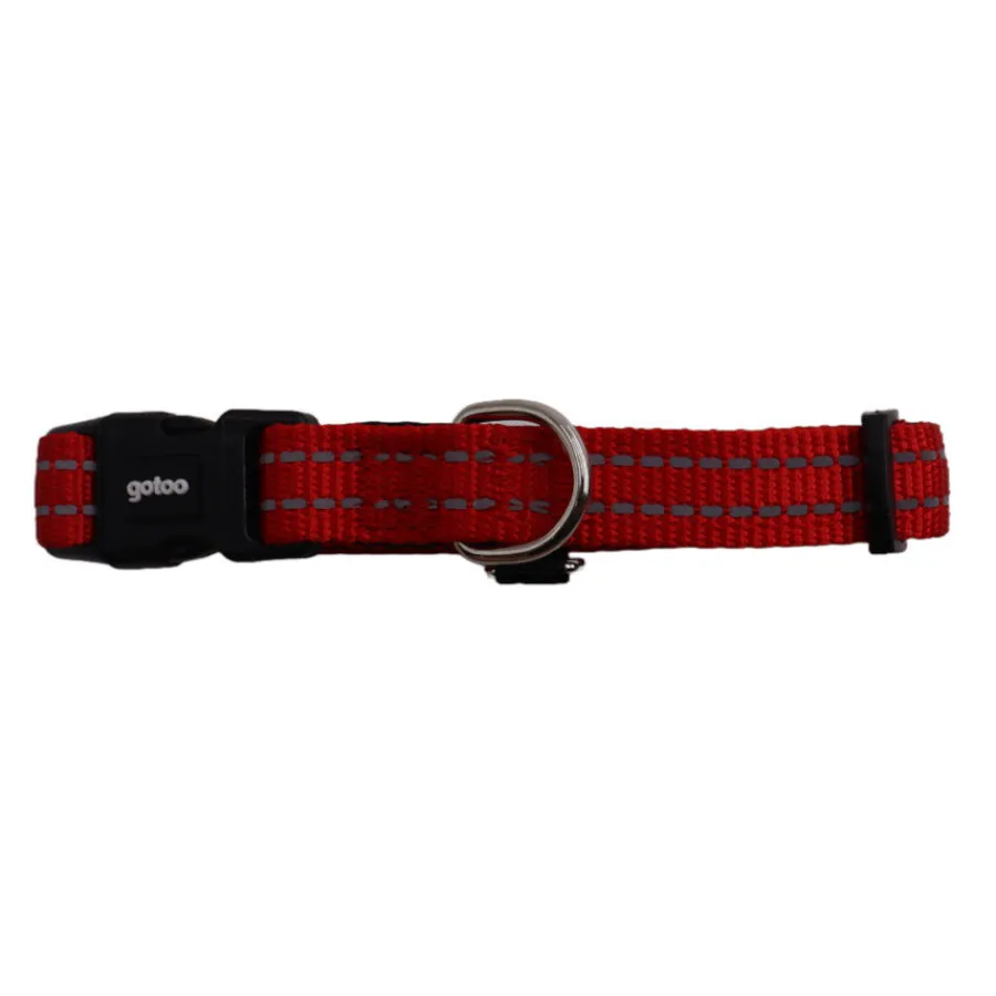 Gotoo Collar de nylon reflectante rojo para perro New