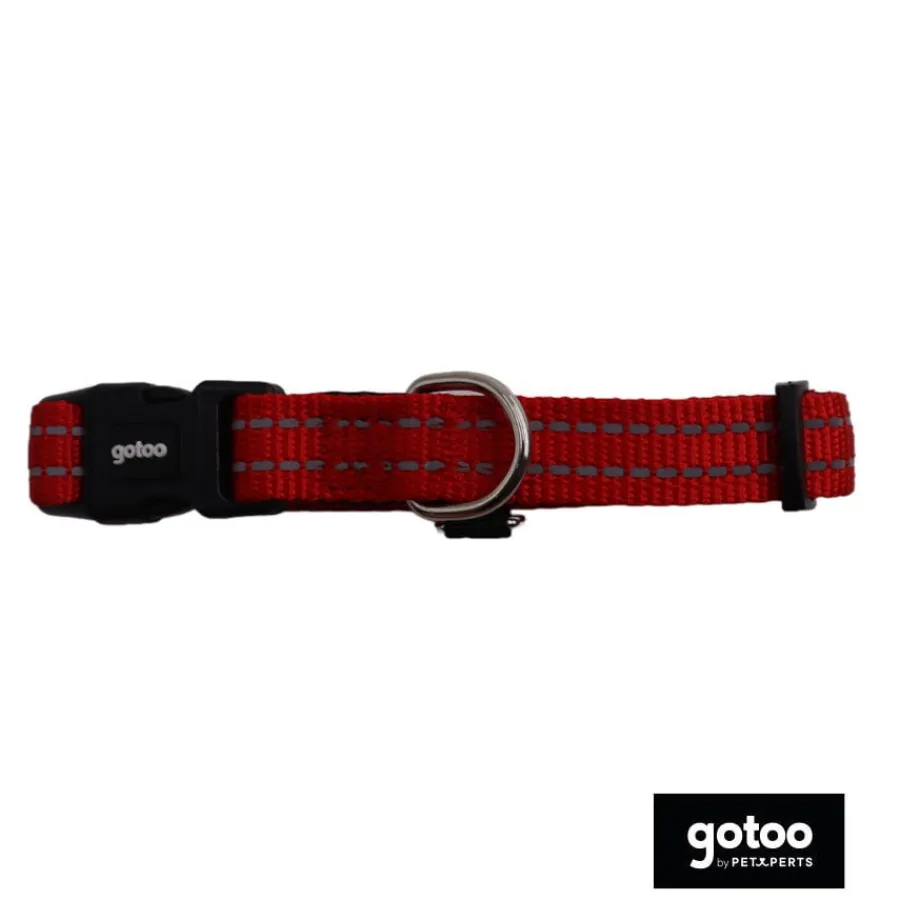 Gotoo Collar de nylon reflectante rojo para perro New