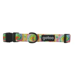 Gotoo Collar estampadado Tie Dye amarillo para perro
