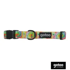 Gotoo Collar estampadado Tie Dye amarillo para perro