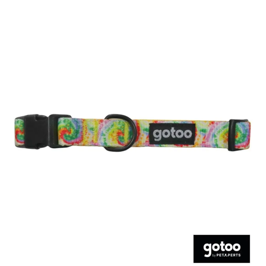 Gotoo Collar estampadado Tie Dye amarillo para perro