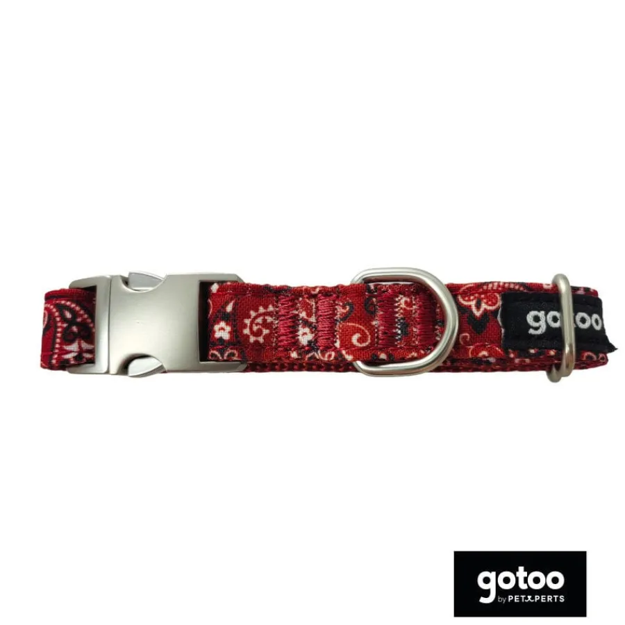 Gotoo Collar estampado cachemira rojo para perros Outlet