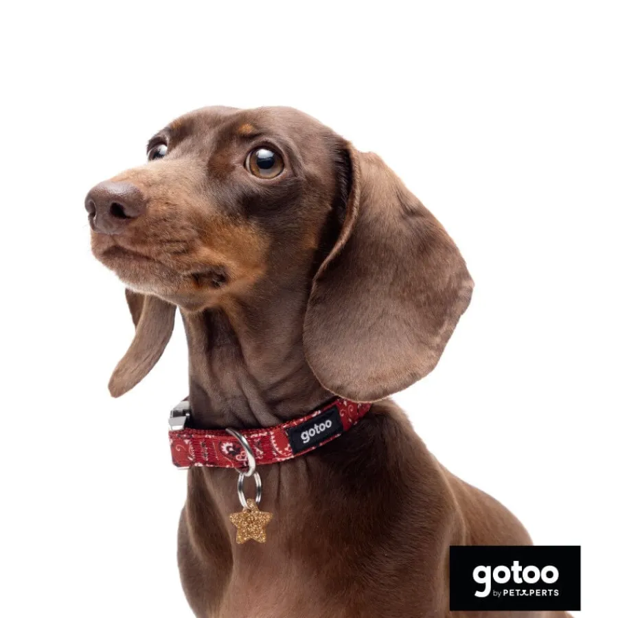 Gotoo Collar estampado cachemira rojo para perros Outlet