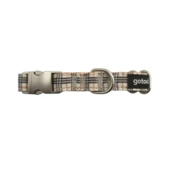 Gotoo Collar estampado tartán marrón para perros Discount