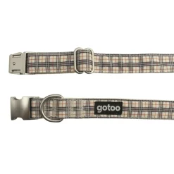 Gotoo Collar estampado tartán marrón para perros Discount