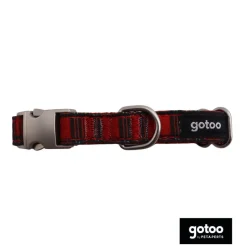 Gotoo Collar estampado tartán rojo para perros