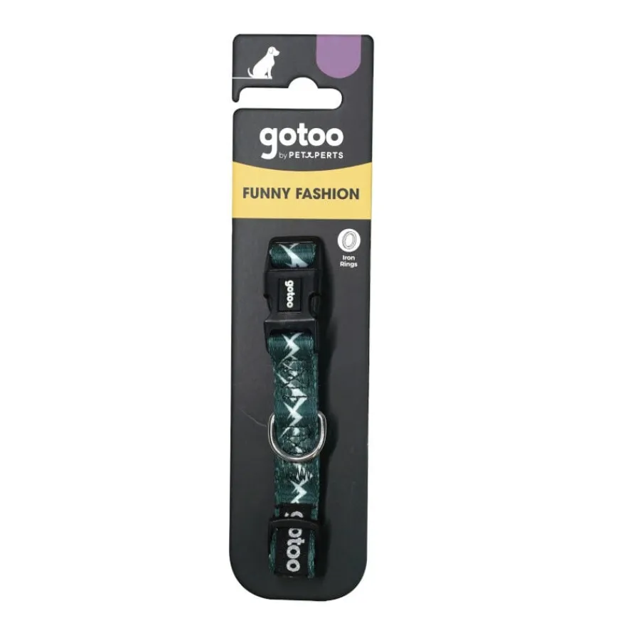 Gotoo Collar estampado verde para perros
